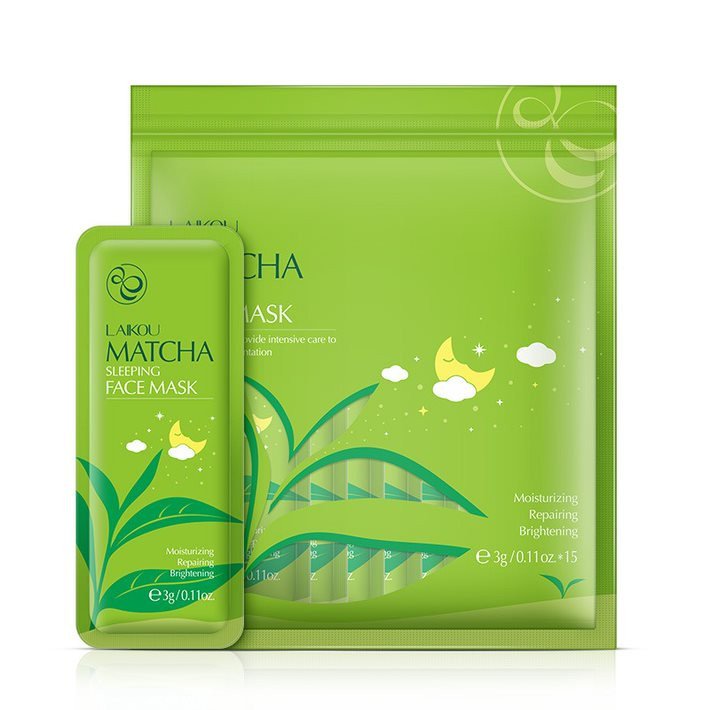 Laikou Matcha Sleeping Face Mask – 3G-15Pcs