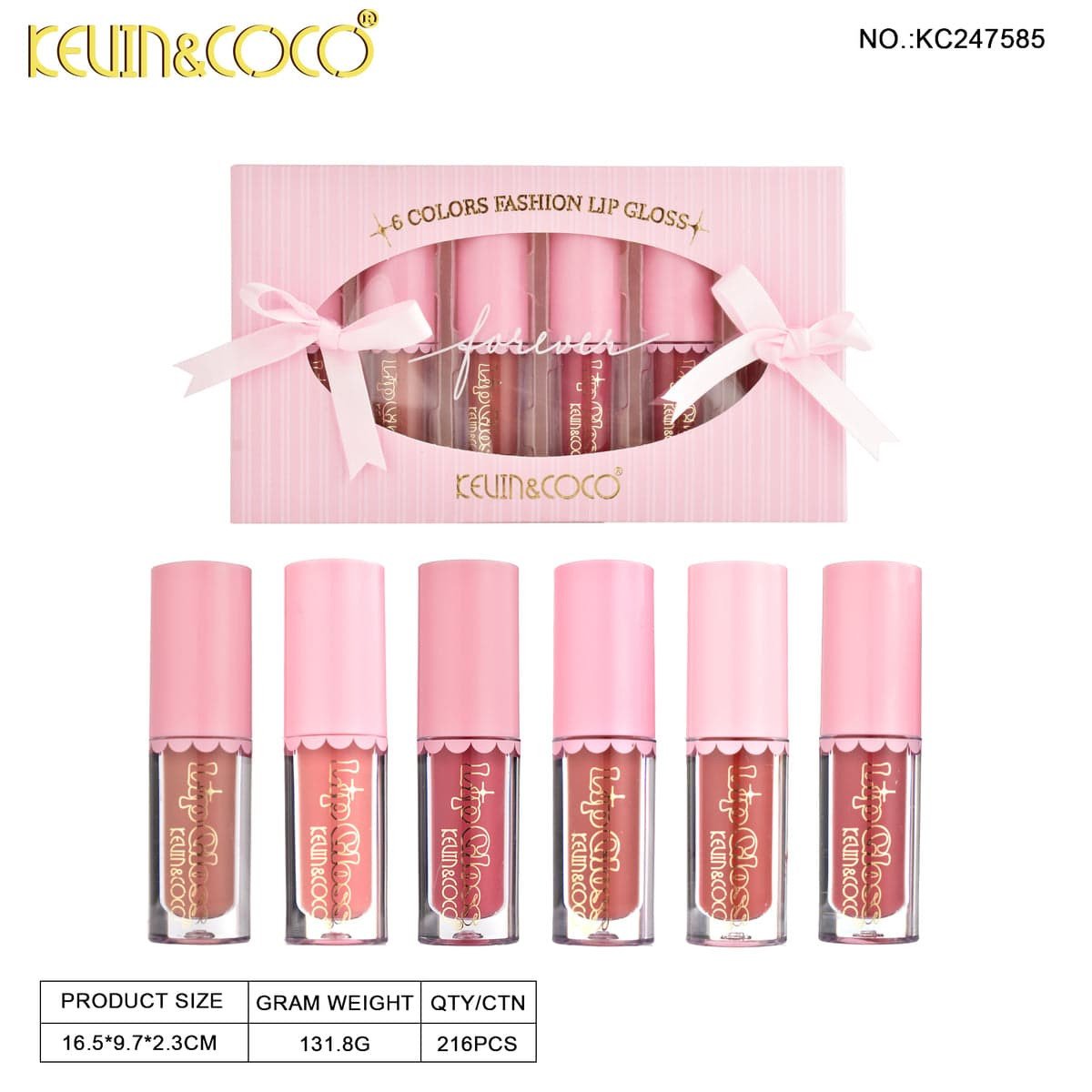 KEVIN & COCO Fashion Lip Gloss Set-6pcs