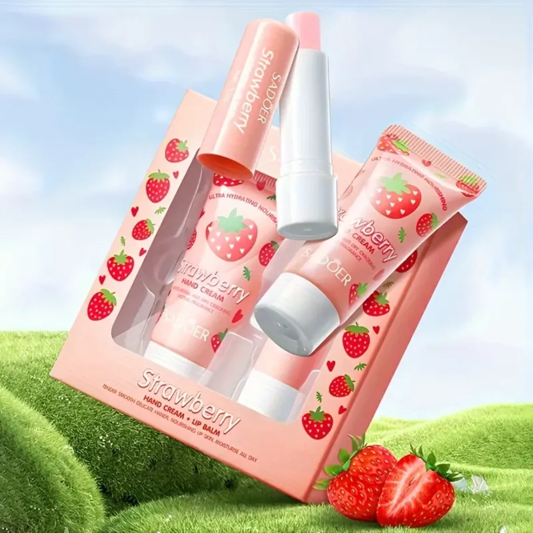 Sadoer Strawberry Hand  Cream & Lip Balm