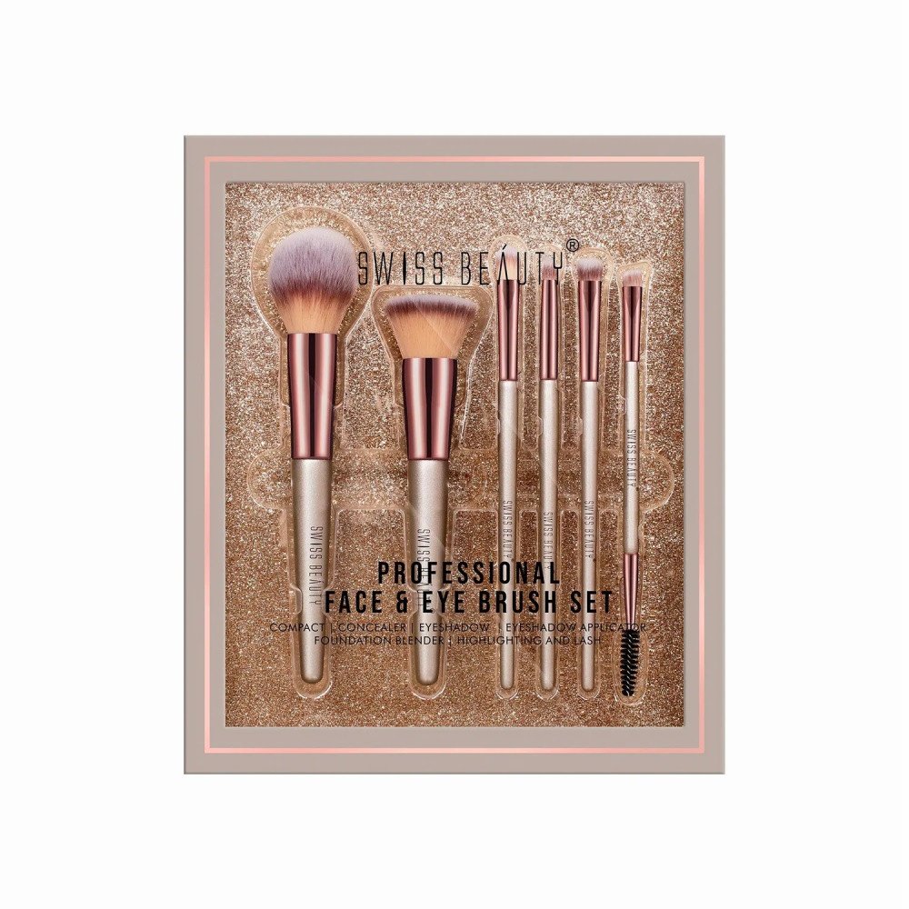 Swiss Beauty Professional Face & Eye Brush Set-6Pcs