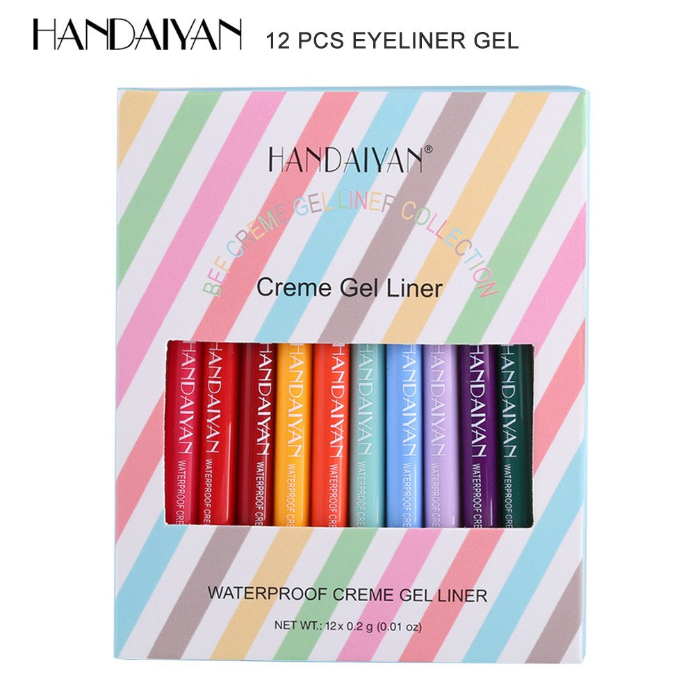 Handaiyan Creme Gel Eyeliner Pencil Set-12 Pcs