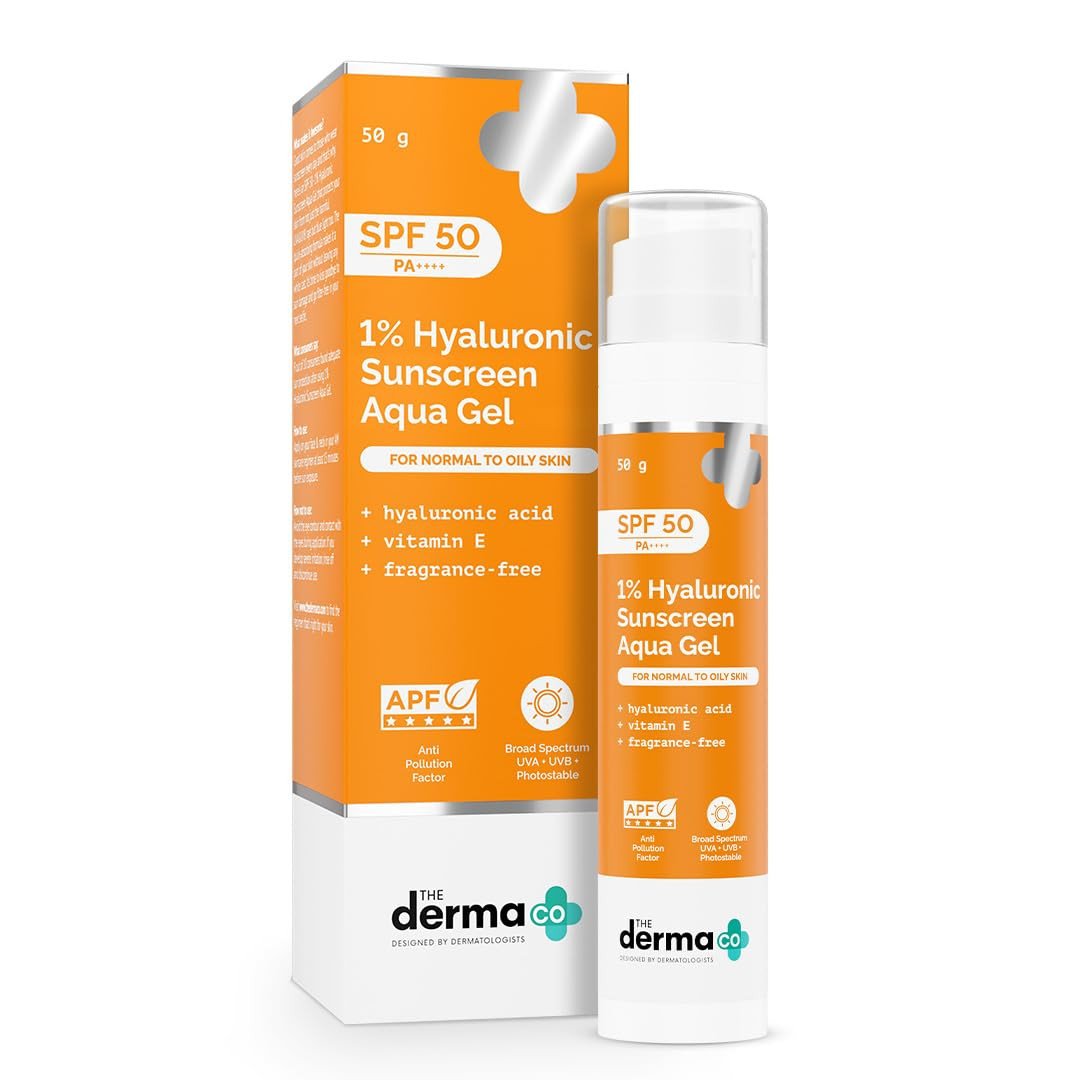 The Derma Co 1% Hyaluronic Sunscreen Aqua Ultra Light Gel SPF 50 - 50g