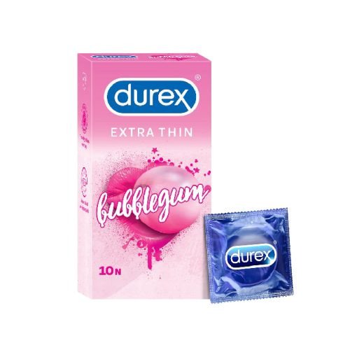 Durex Extra Thin Bubblegum Flavoured Condoms-10 Pcs