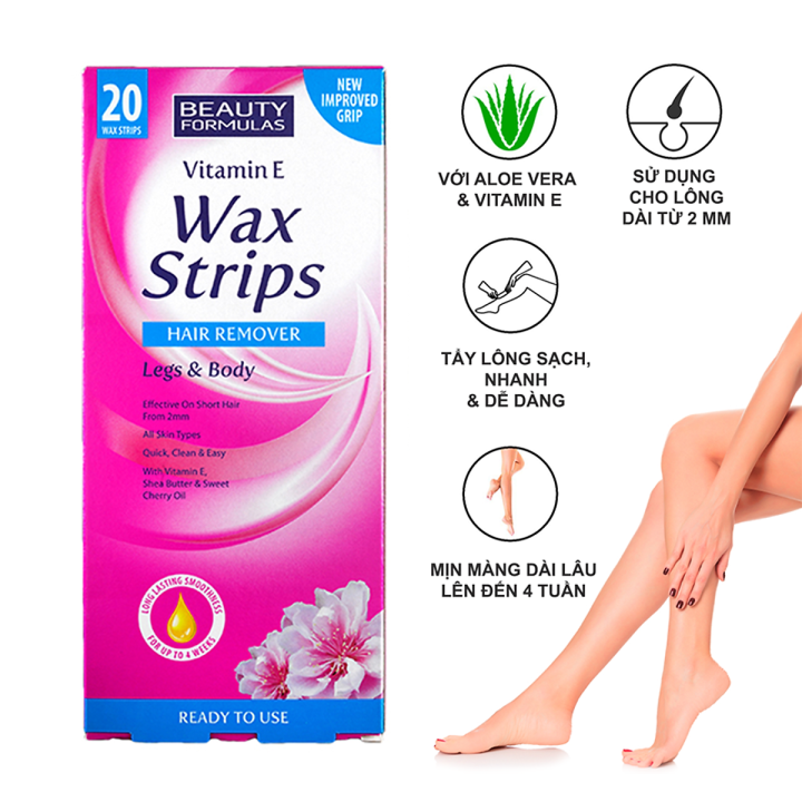 Beauty Formulas Vitamin E Wax Strips – (20 pcs)